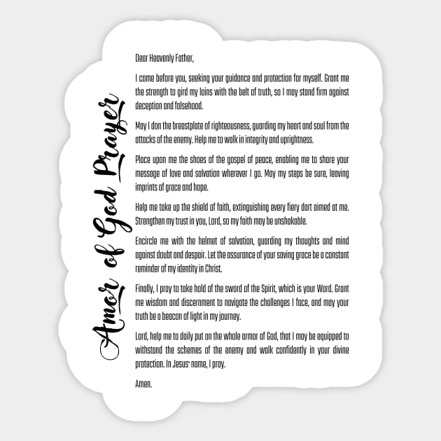 Armor Of God Prayer Sticker by Therapy for Christians